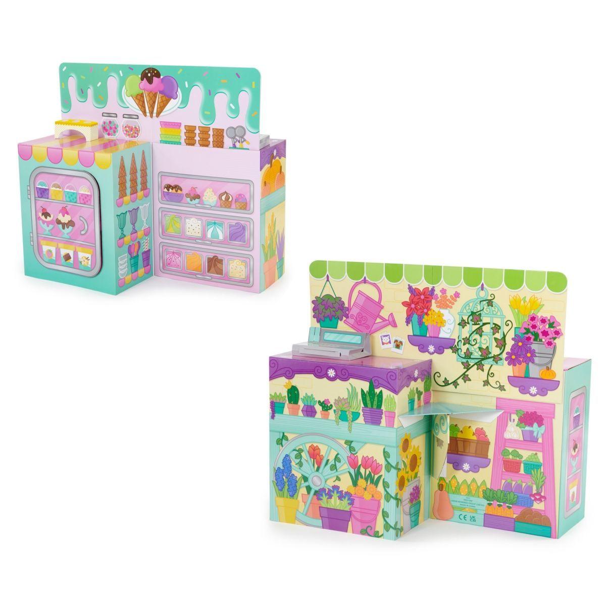 Juego 2 En 1 Mercado Y Cafeteria Para Interior Plegable Al Instante De Carton Resistente Pop To Play-0