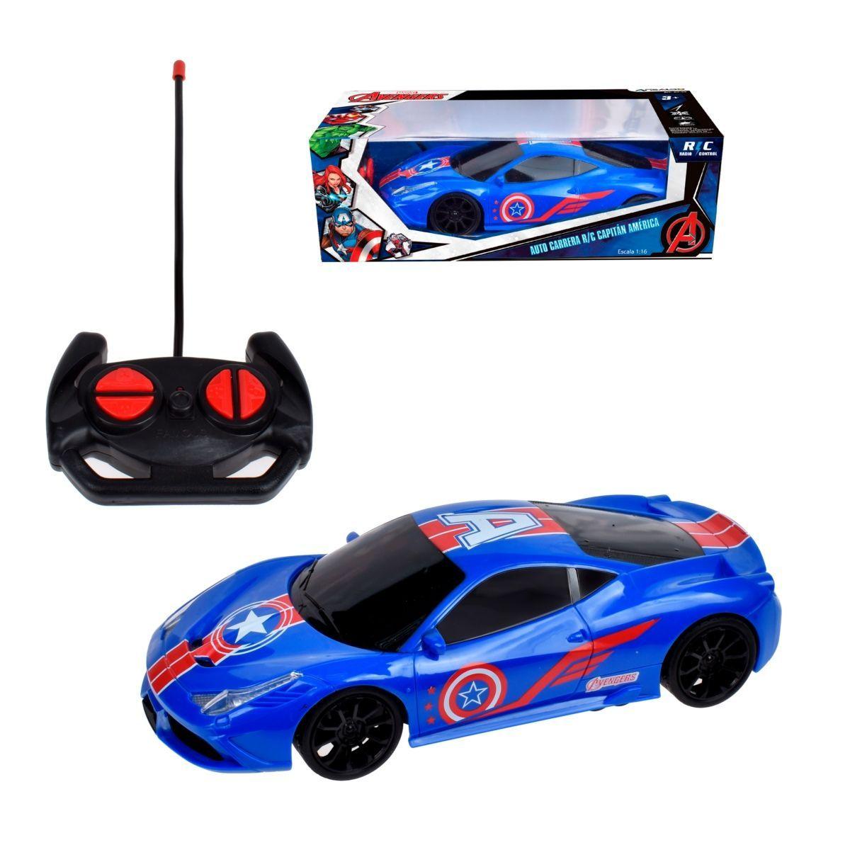 Auto Radio Controlado R/C De 25 Cms Con Luces Marvel - Capitan America-0