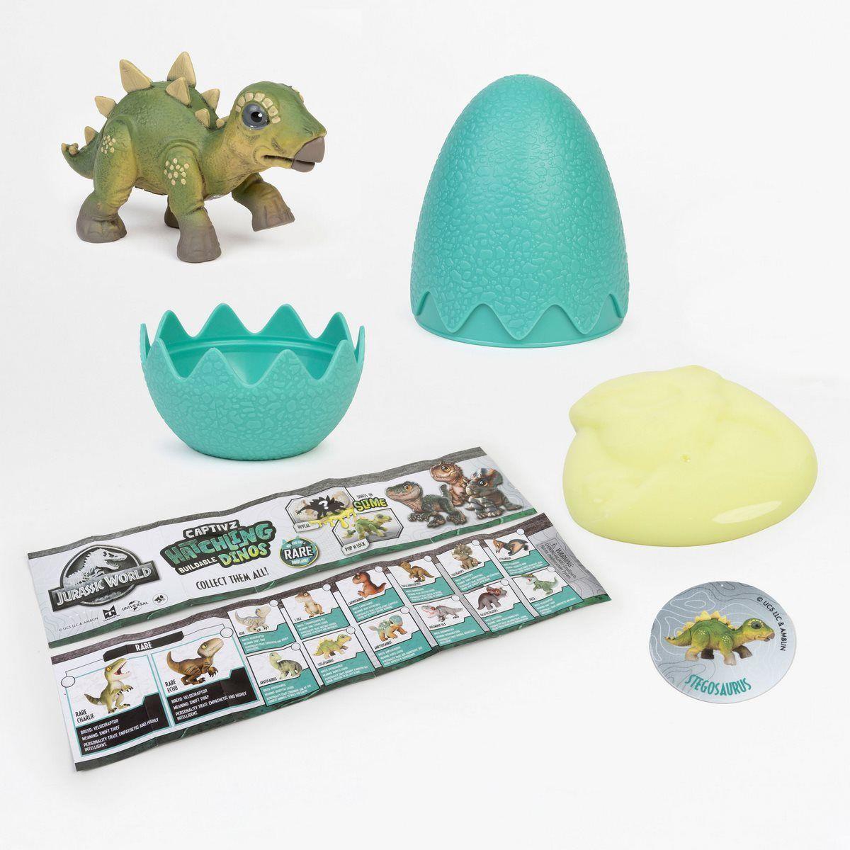 Huevo Con Dinosaurio Hachling Slime Moneda Y Guia Jurassic World Dominion-0