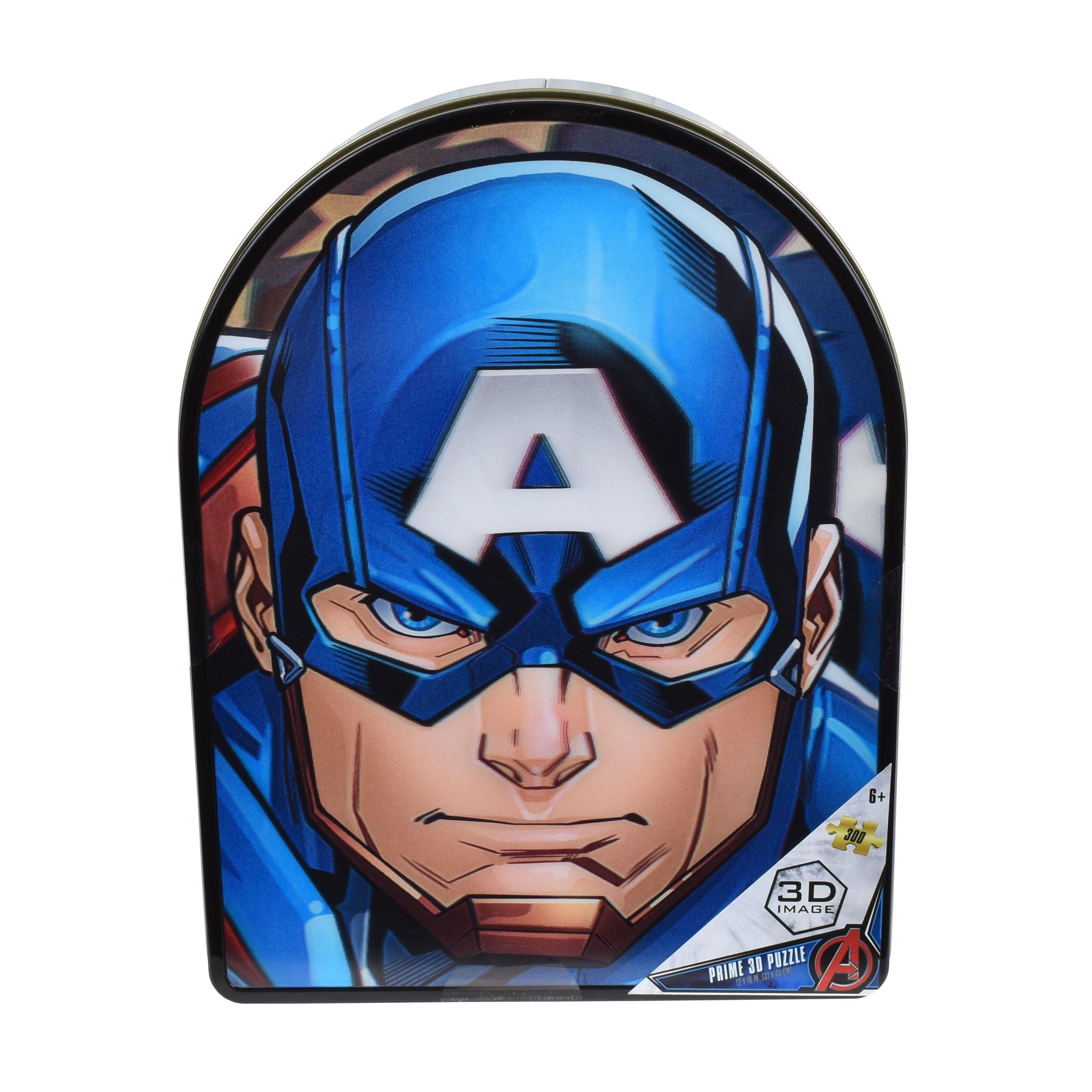 Puzzle 3D De 300 Piezas En Lata Con Forma - Capitan America-0