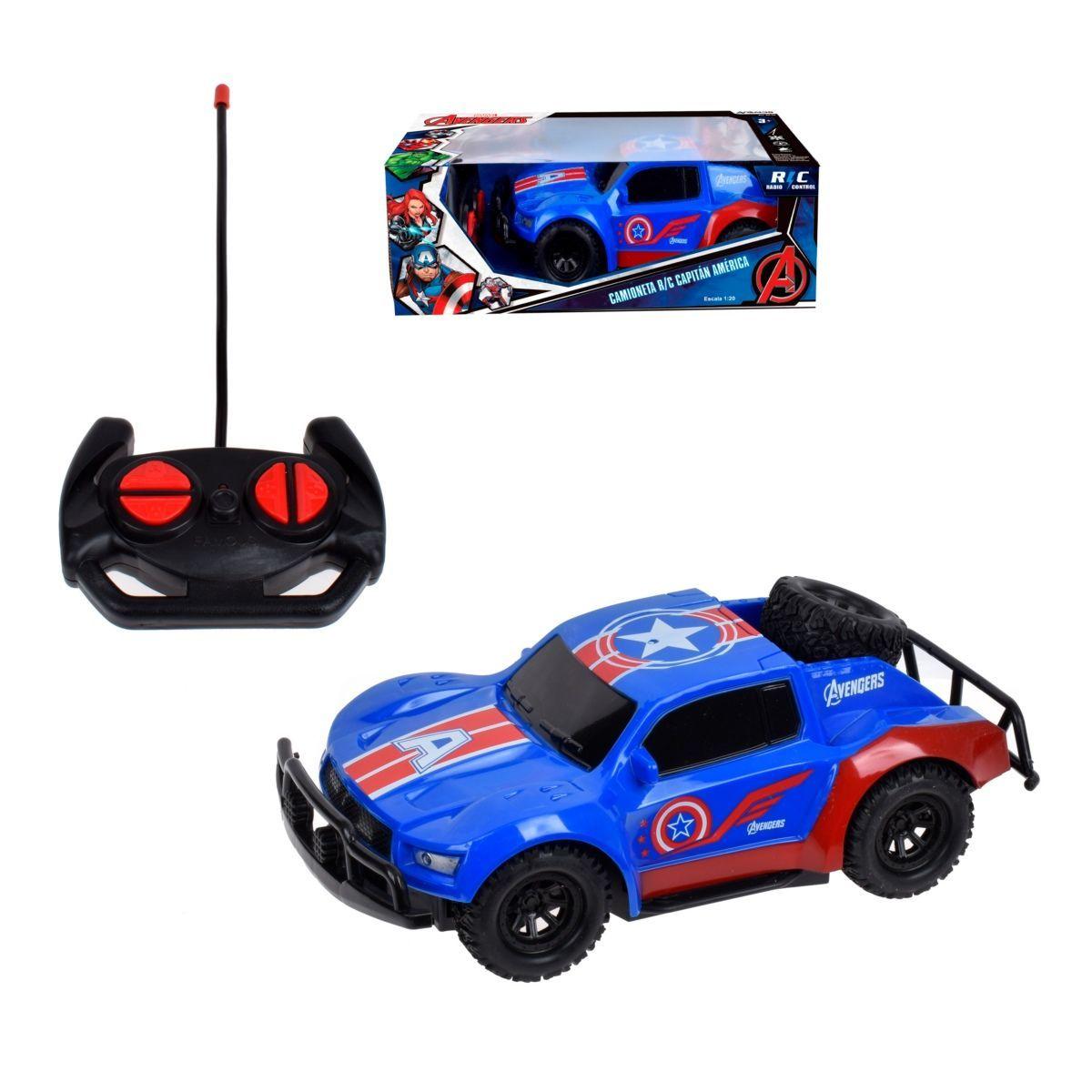 Camioneta Radio Controlada R/C De 20 Cms Con Luces Marvel- Capitan America-0
