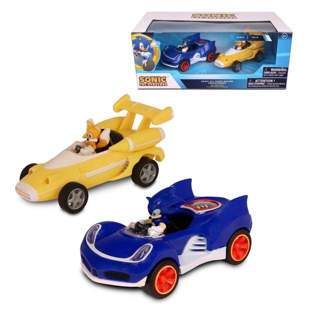 Pack 2 Autos Pull Back De 10 Cms Sonic - Sonic Y Tails-0