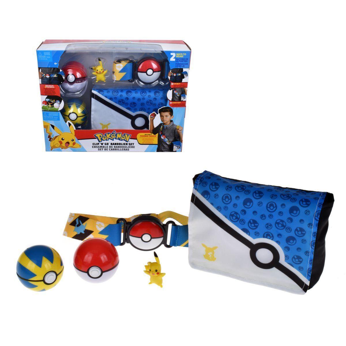 Bolso Entrenador Con 2 Pokebolas, Cinturon Y Figura Pokemon - Pikachu-0