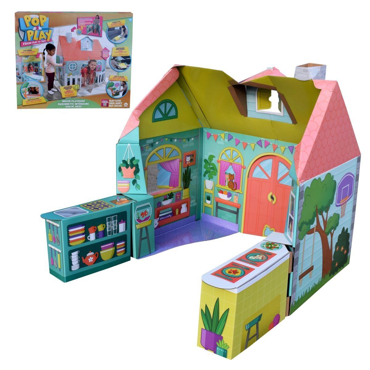Casa Para Interior Plegable Al Instante De Carton Resistente Pop To Play-0