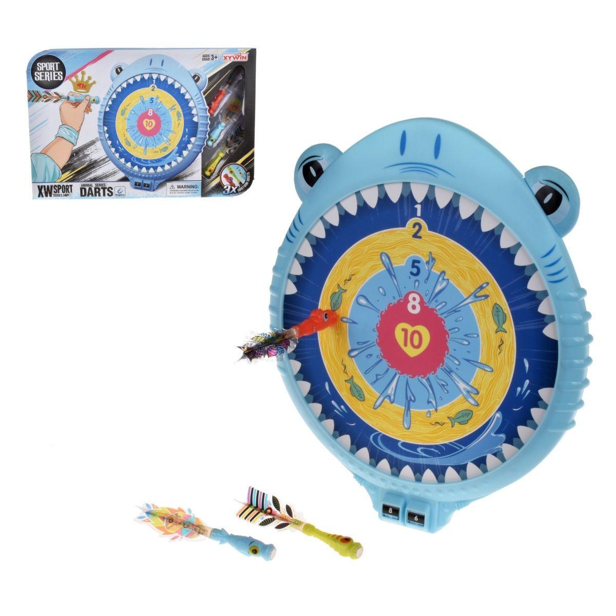 Tiro Al Blanco Tiburon De 30 Cms Con Contador Y 3 Dardos Magneticos-0