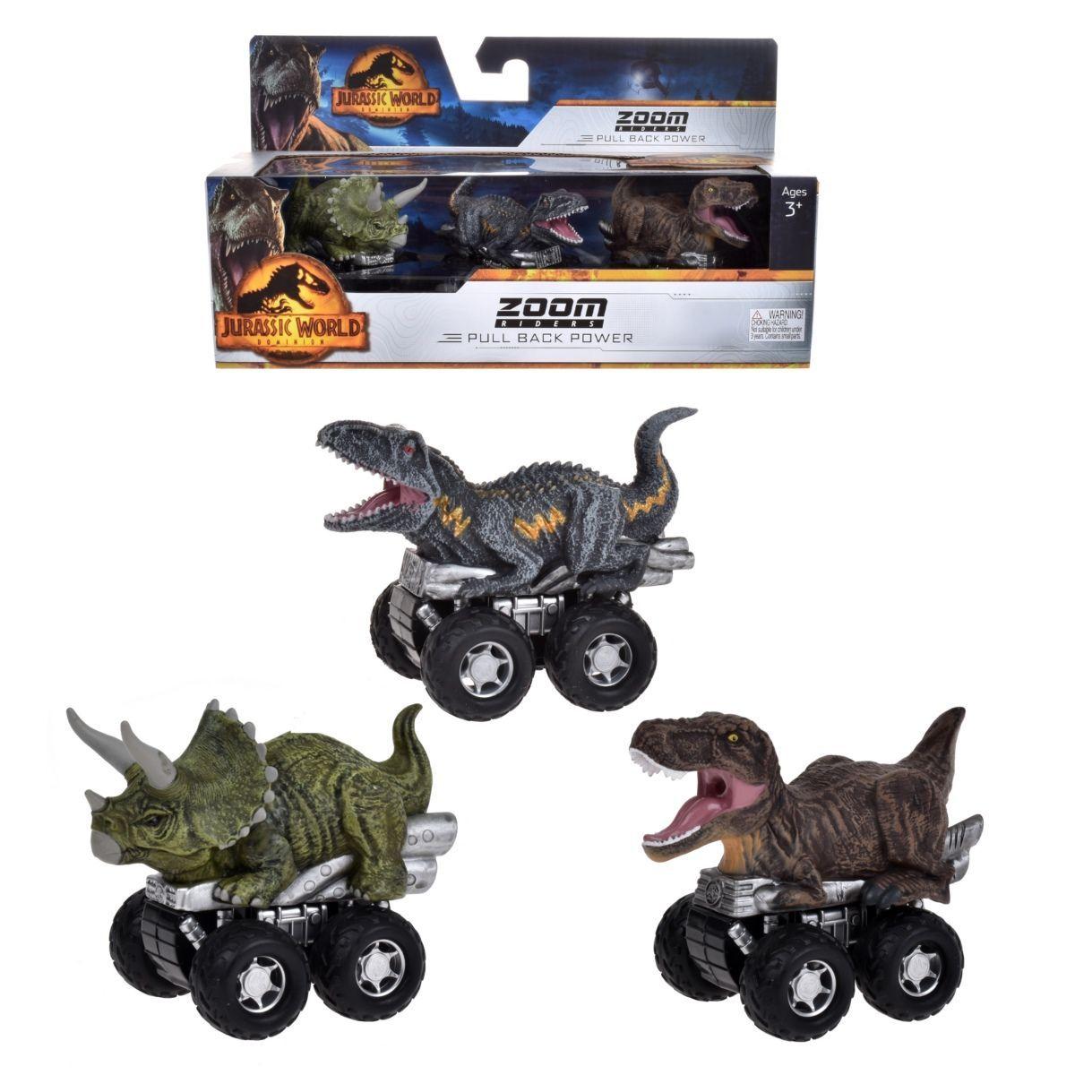 Pack 3 Dinosaurios Vehiculo Pullback Jurassic World Dominion - Pack Indoraptor-0