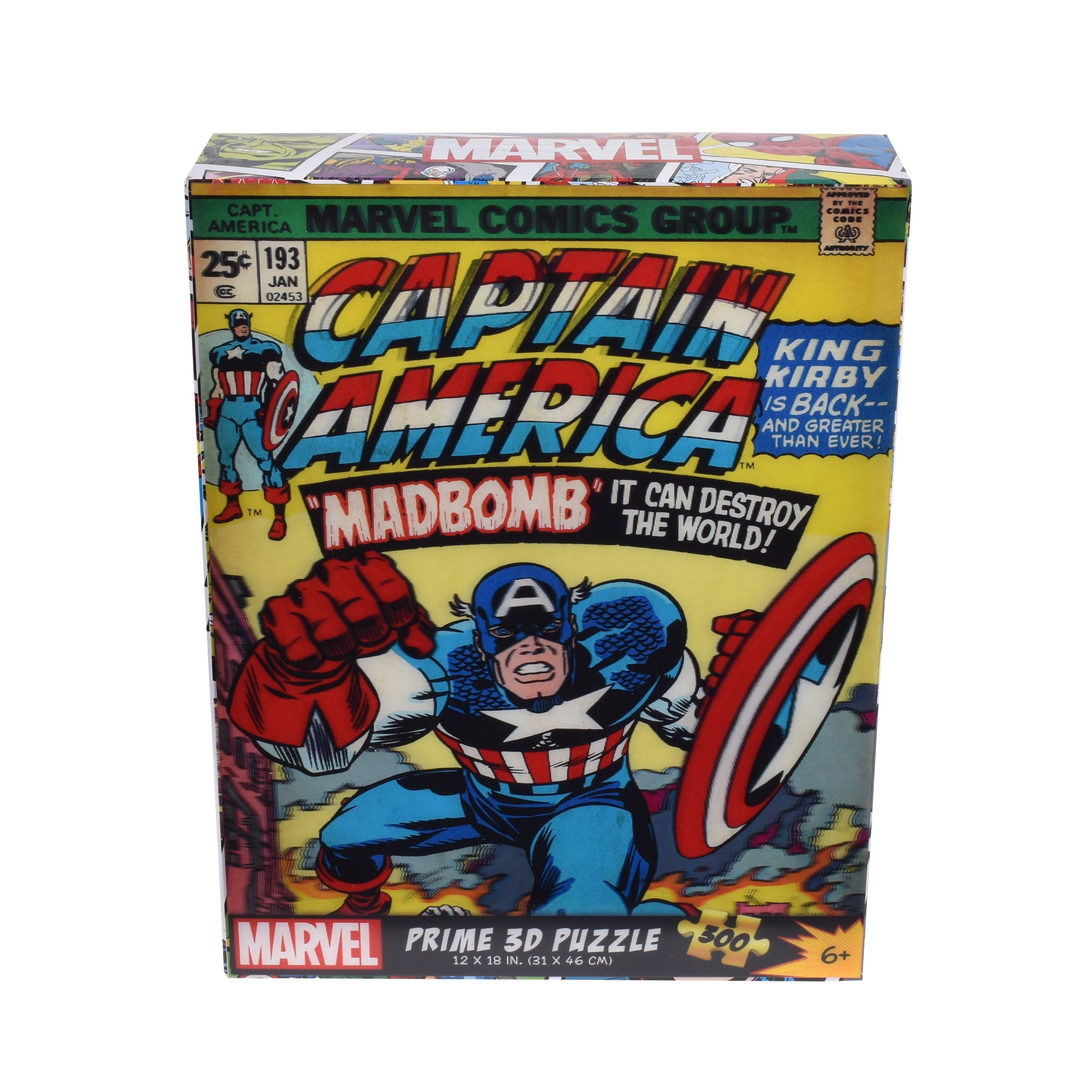 Puzzle 3D De 300 Piezas Marvel Comics Vintage - Capitan America-0