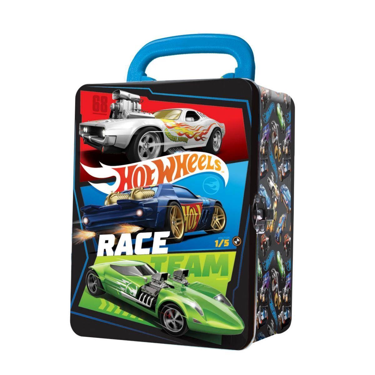 Caja Metalica Portautos Hot Wheels Surtido - Negro-0