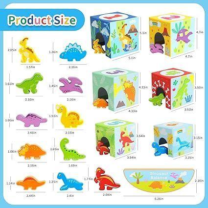 CUBOS APILABLES MULTIFUNCIONAL -FIGURAS DE MADERA DINOSAURIOS-2