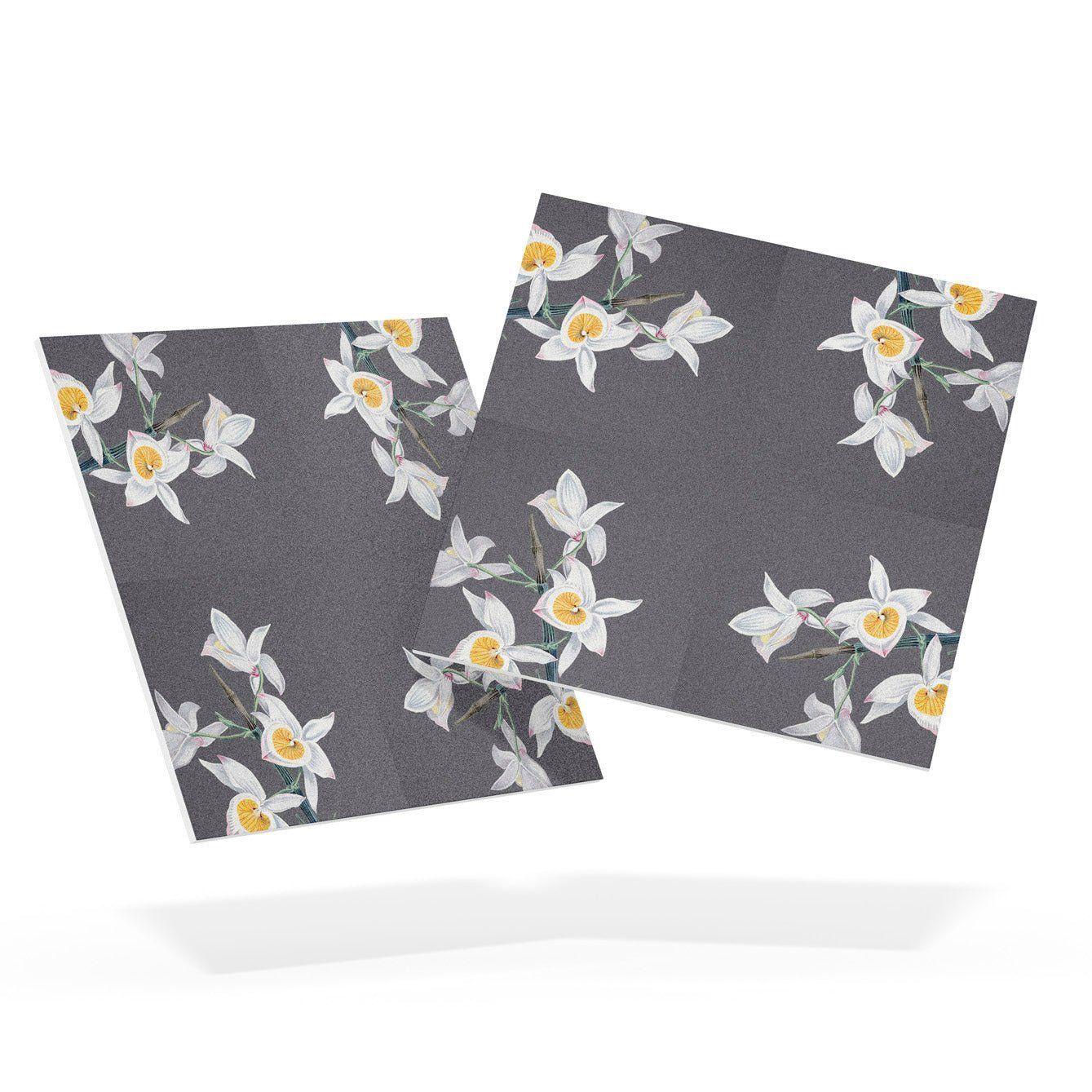 Mosaico Adhesivo Reposicionables para pisos - Flores Geométricas en Gris-3