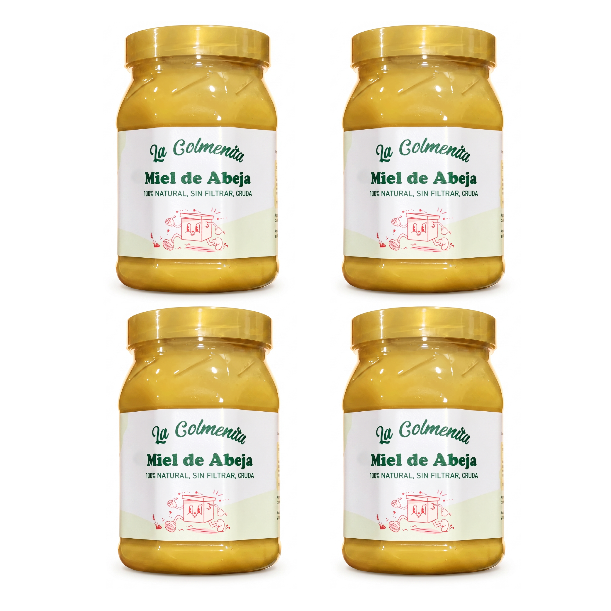 Miel 100% Pura y cruda de abejas, multiflora Pack 4kg-0