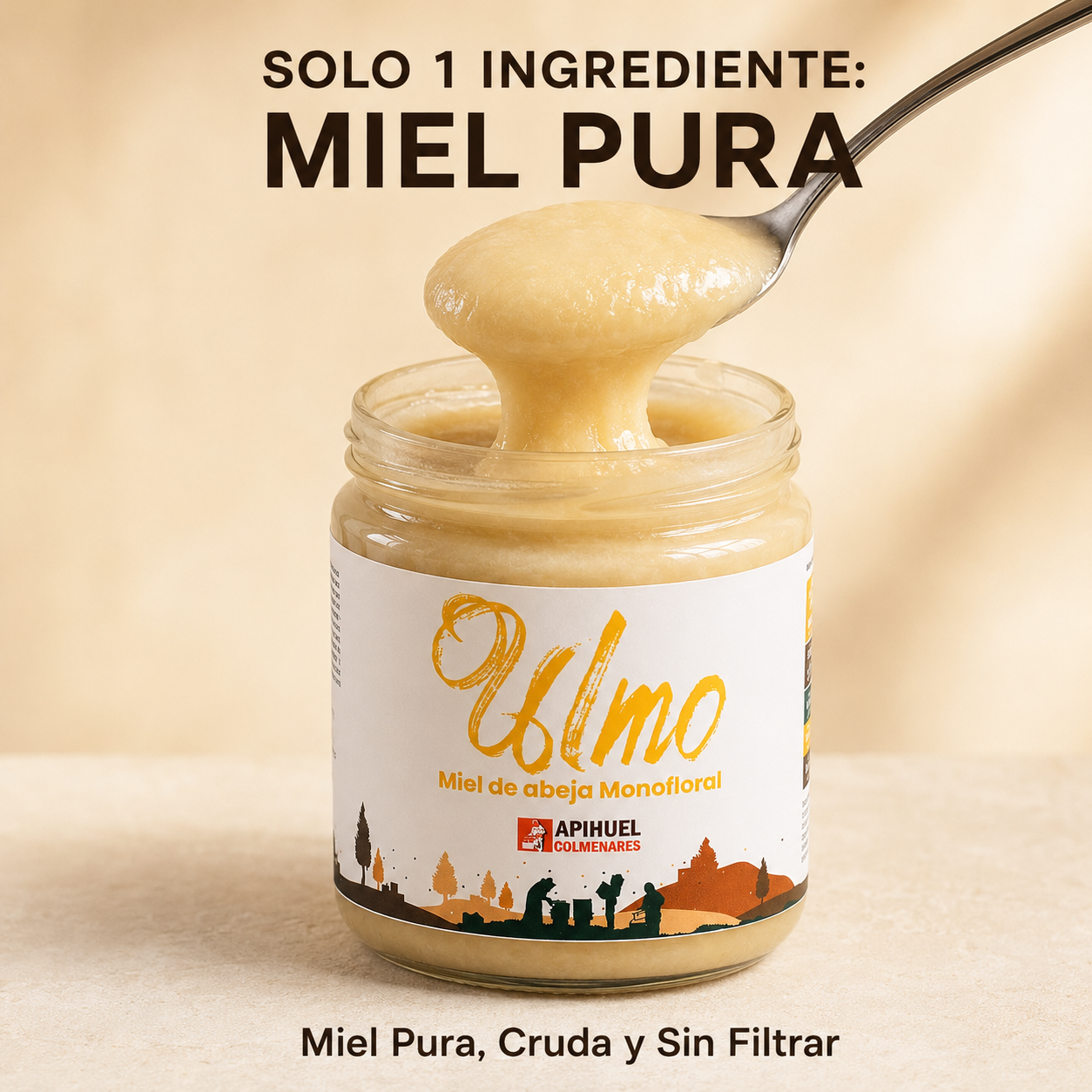 Miel Monofloral de Ulmo 515 g Apihuel Colmenares-4