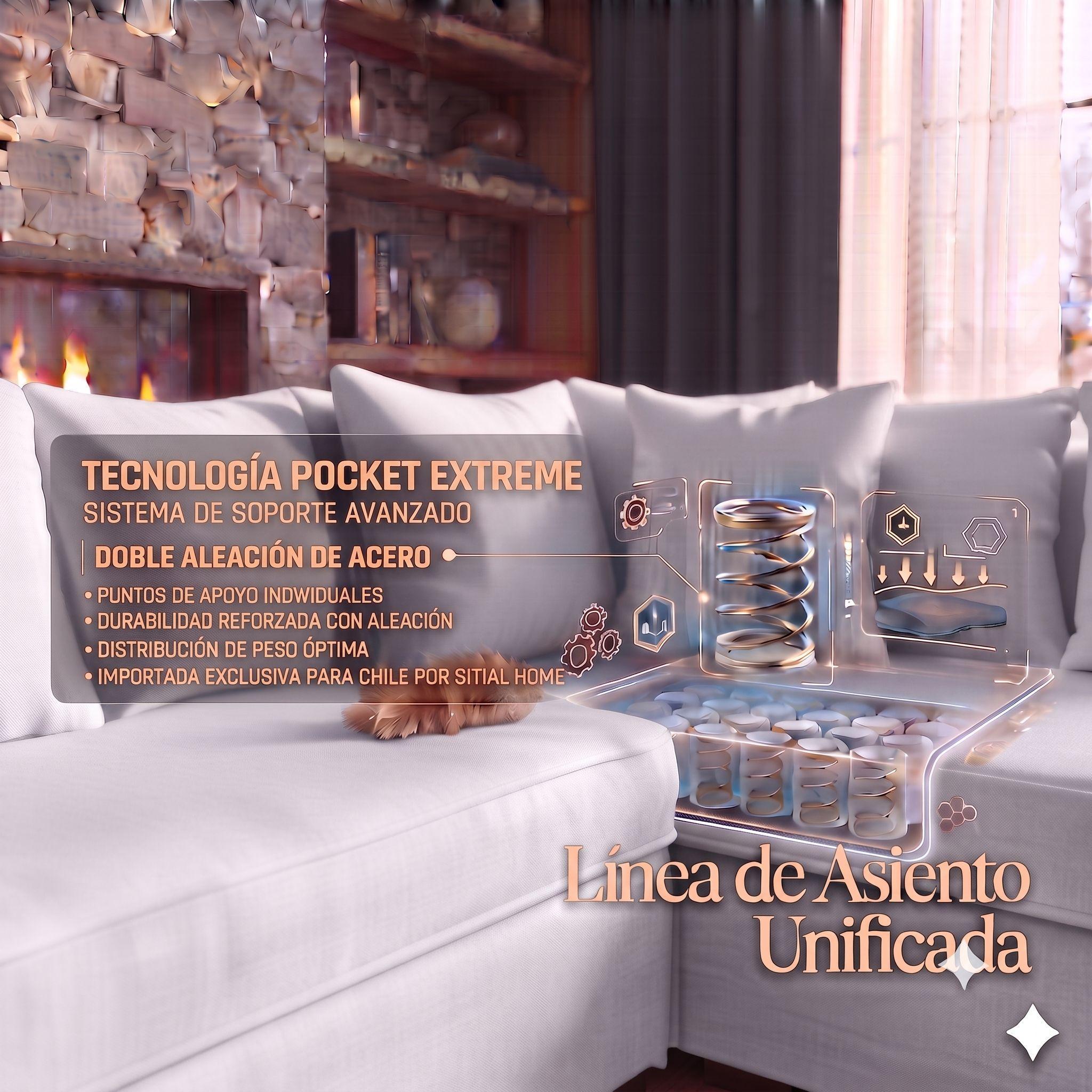 Living 311 Metropolitan Gris Claro Seccional con resortes+ 2 Sitiales -3
