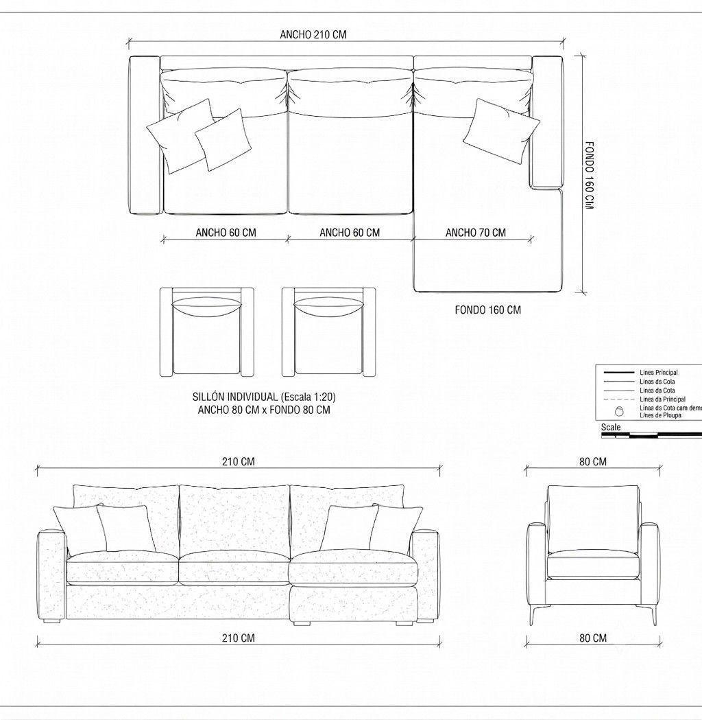 Juego de living 311 Boheme Extremia Beige-4