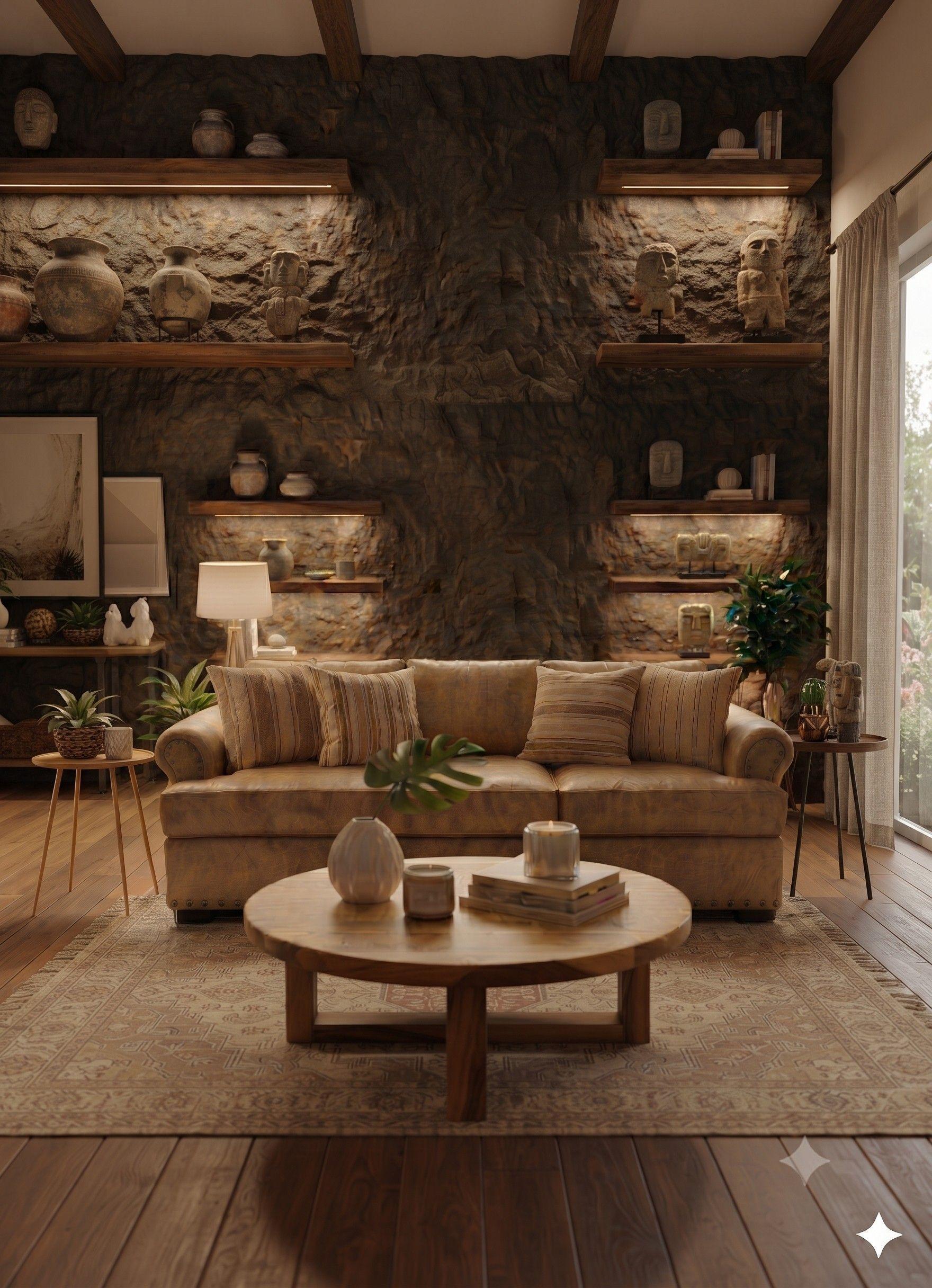 Living 311 Arizona Beige con resortes pocket tapiz cuero sintetico envejecido + 2 poltronas -2