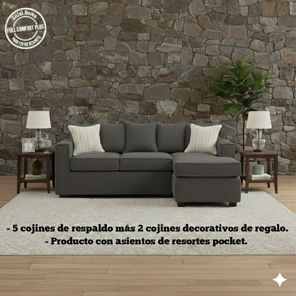 Living 311 Havanna marengo seccional 3 cuerpos con resortes + 2 sitiales-2