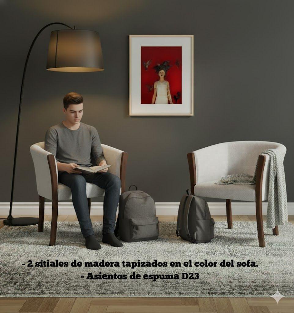 Living 311 Havanna blanco seccional 3 cuerpos con resortes + 2 sitiales-3