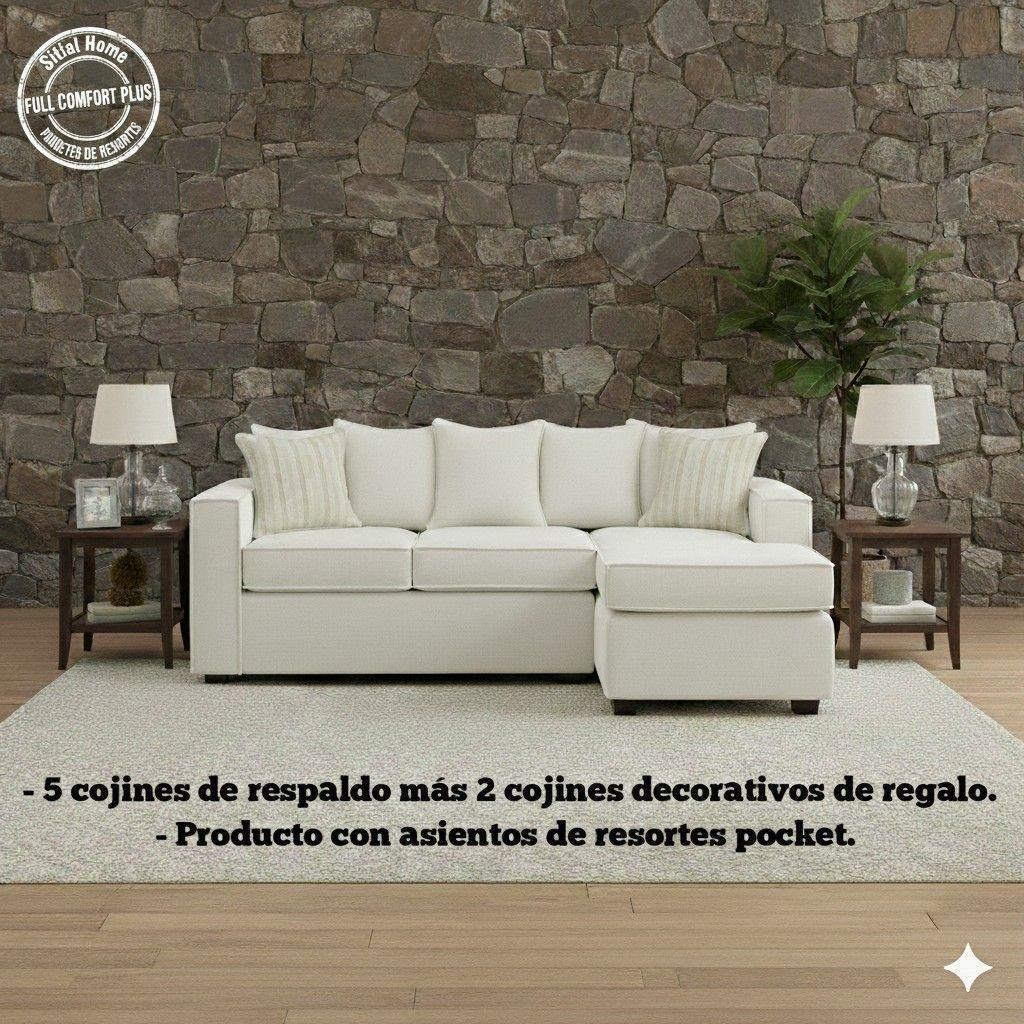 Living 311 Havanna blanco seccional 3 cuerpos con resortes + 2 sitiales-2