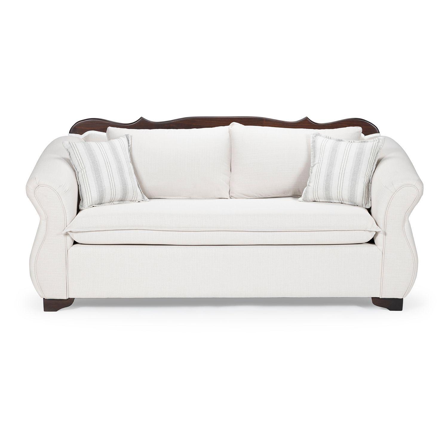 Living 311 TEHERAN blanco sofa resortes mas 2 sitiales clasicos madera -2