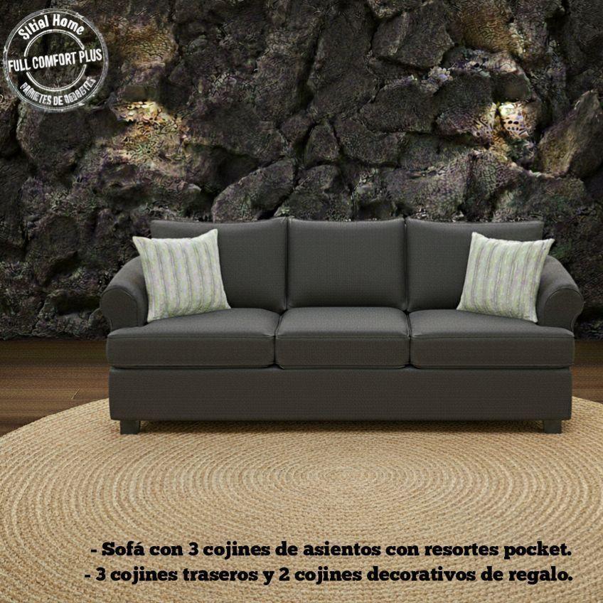 Juego de Living Pastora marengo  311 sofa resortes + 2 sitiales-2