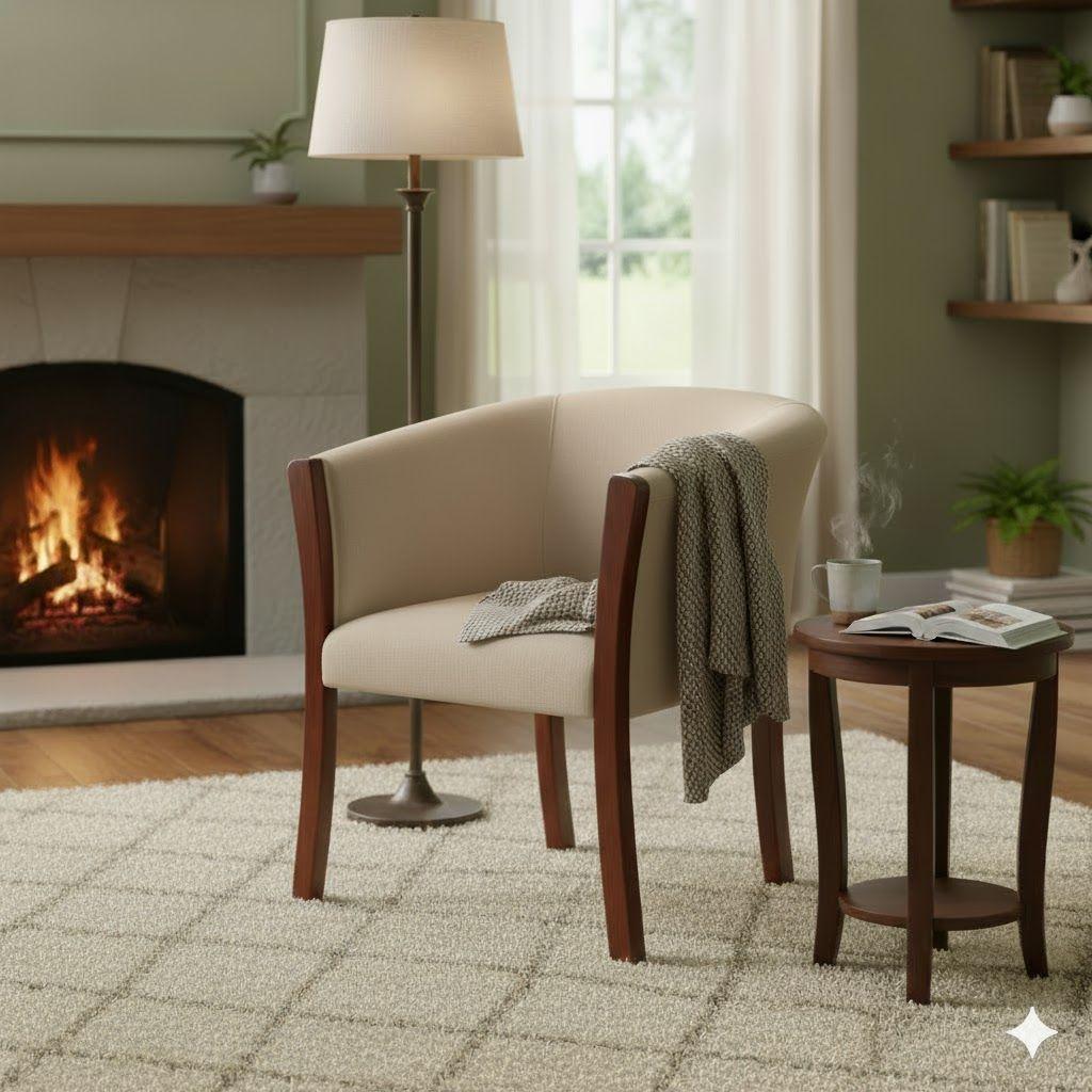 Living  311 Facundo , beige tipo lino sofa mas sitial home -3