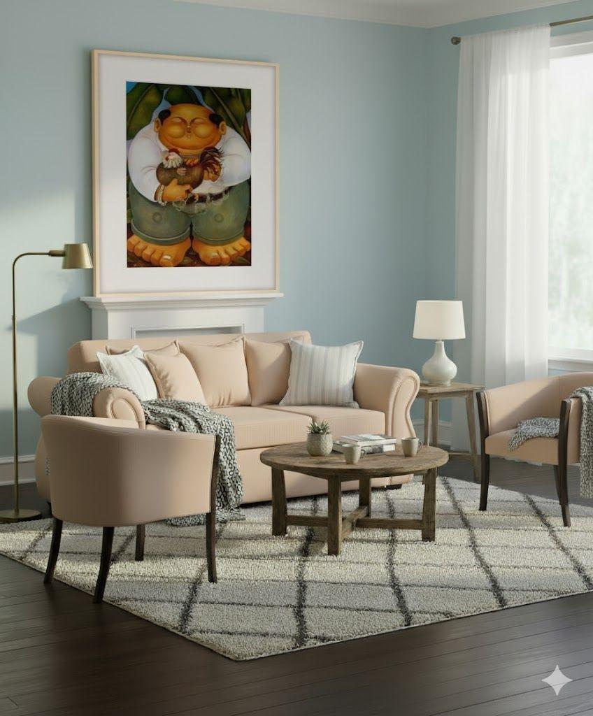 Living  311 Facundo , beige tipo lino sofa mas sitial home -0