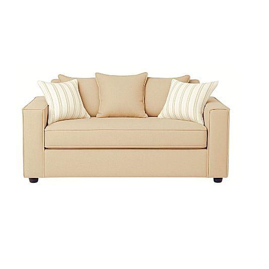 LIVING 311 ROMEO BEIGE SOFA 3 CUERPOS RESORTES + 2 SITIALES DE  MADERA -4