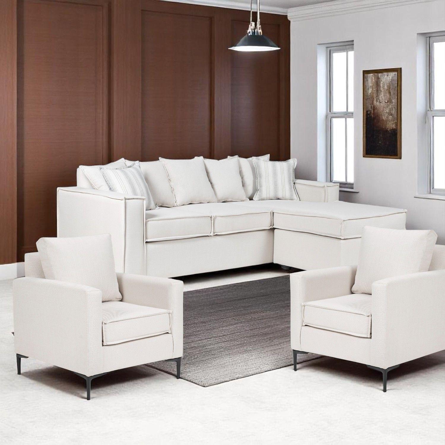 Living 311 lehmann blanco seccional resortes + 2 poltronas resortes-3