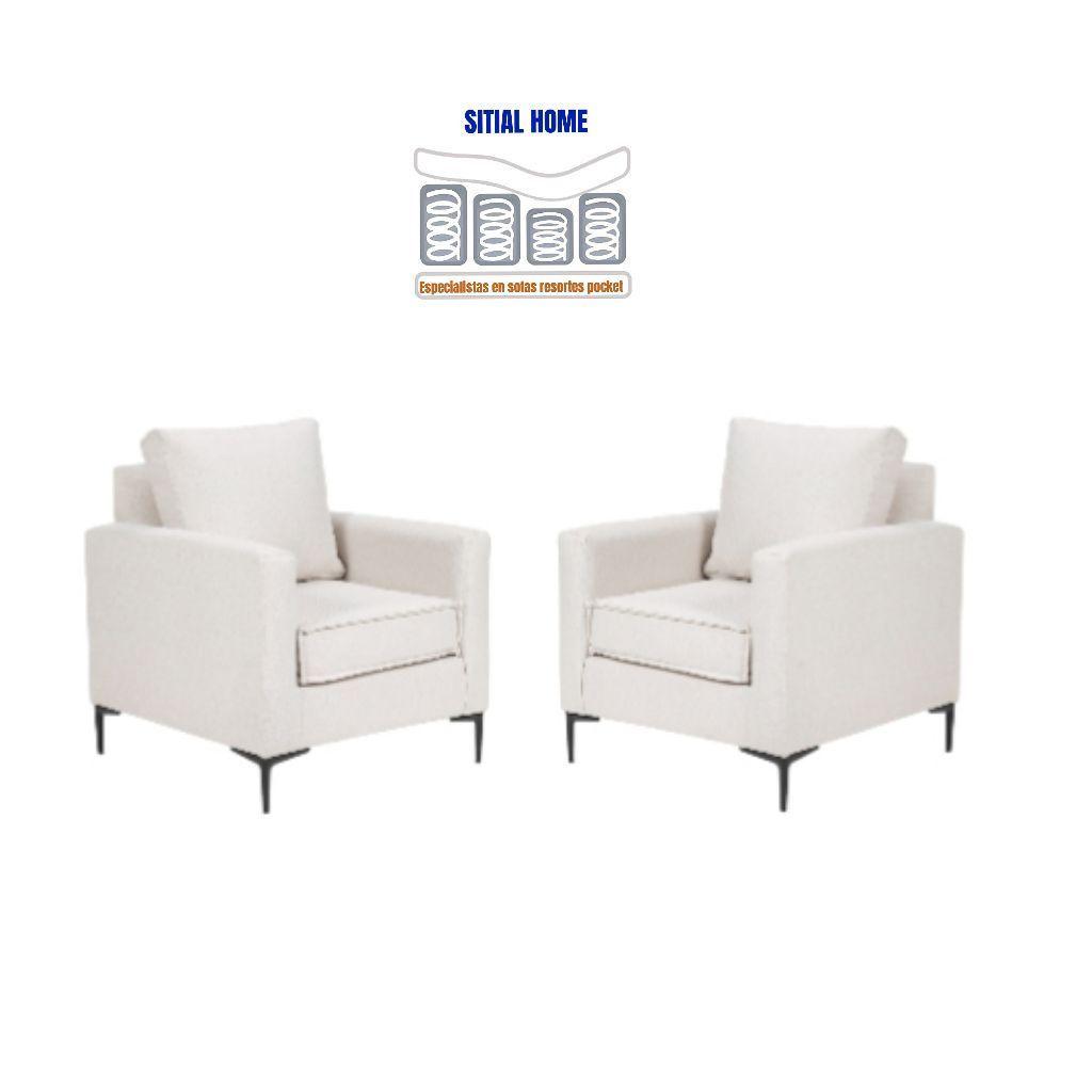 Living 311 lehmann blanco seccional resortes + 2 poltronas resortes-2