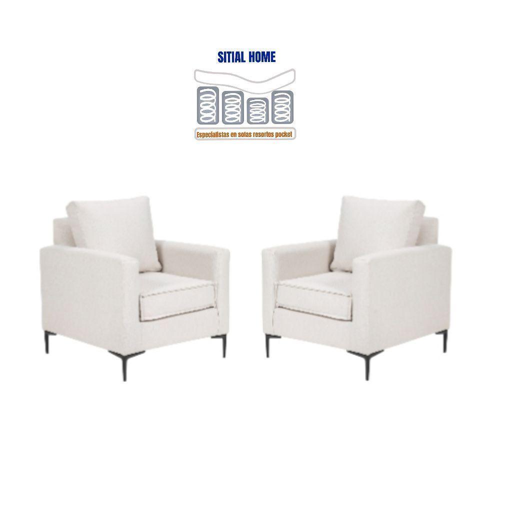 Living 311 lehmann blanco seccional resortes + 2 poltronas resortes-2