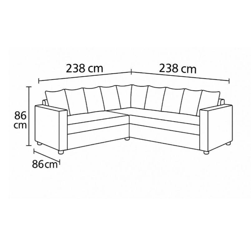 Sofa Seccional Jack cuero gris sintetico envejecido y asientos de resortes pocket-2