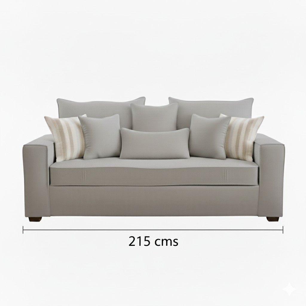 Sofa 3 cuerpos con Resortes full comfort plus Agustina Gris Claro-2