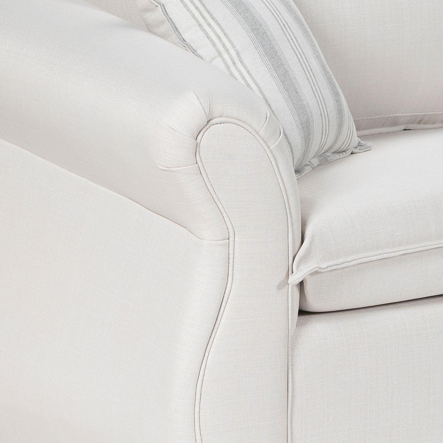 Living 311 Tripoli blanco sofa resortes + 2 sitiales madera modernos -4