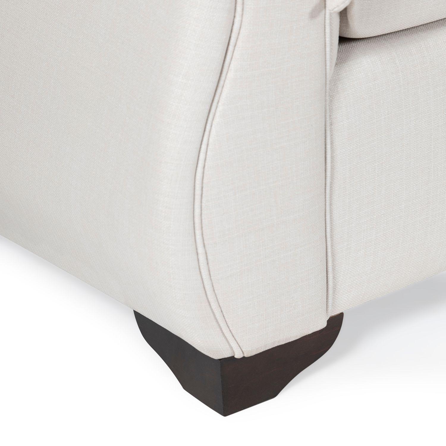Living 311 Tripoli blanco sofa resortes + 2 sitiales madera modernos -5