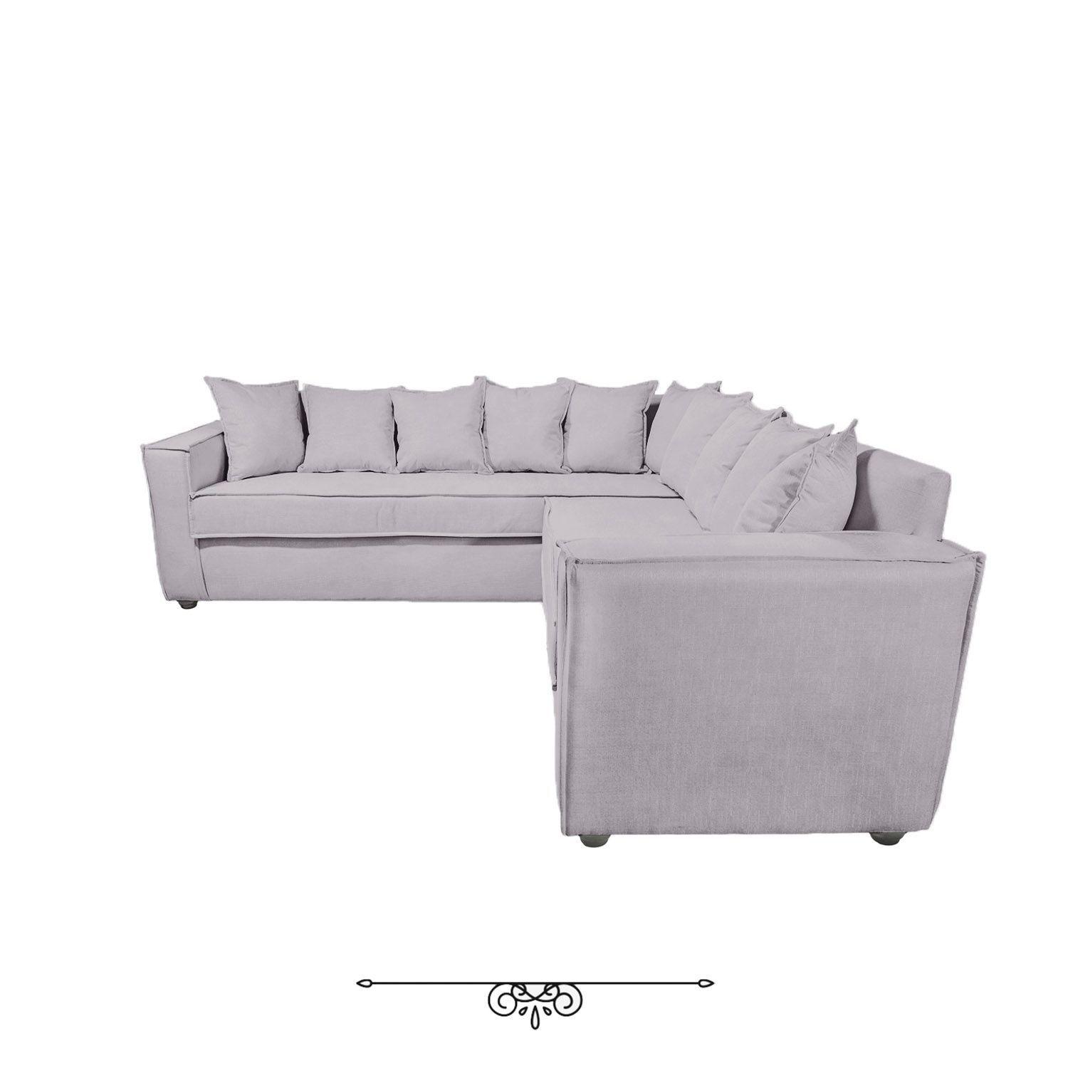 Seccional 6 Cuerpos Baco Gris Claro Resortes Pocket           -2