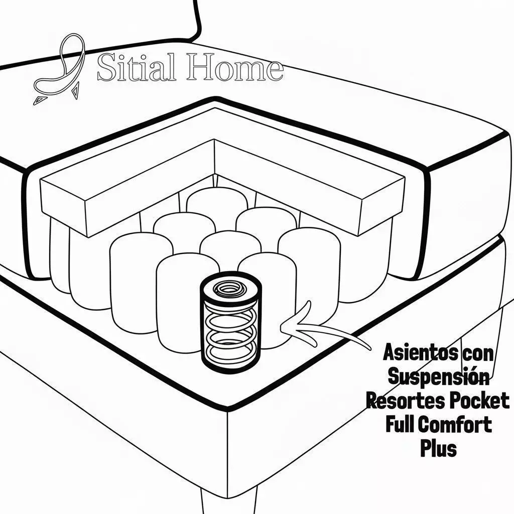 Seccional 6 Cuerpos Baco Gris Claro Resortes Pocket           -3