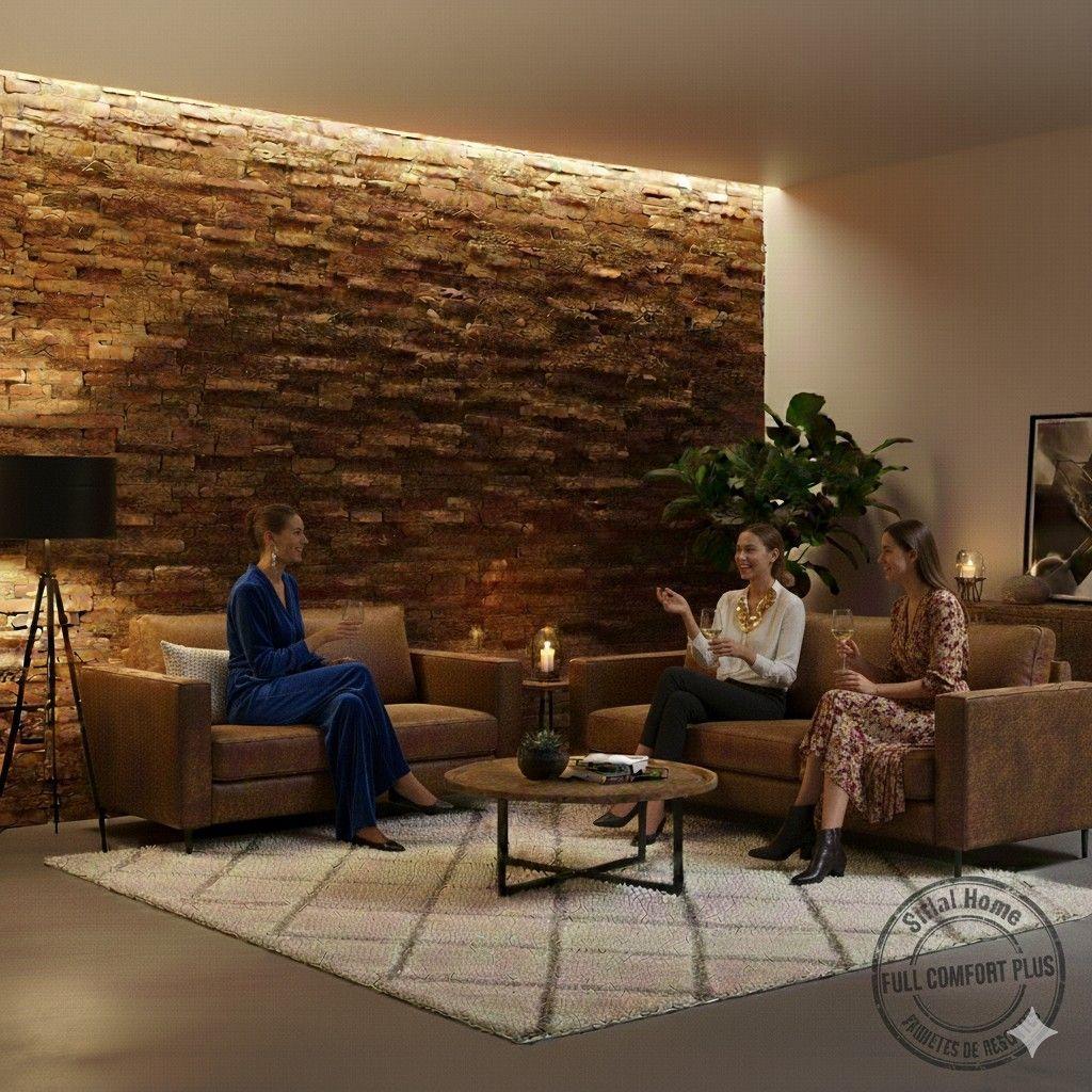 Juego Living 3-2 Tennese Cafe cuero sintetico envejecido con asiuentos de resorte pocket-2