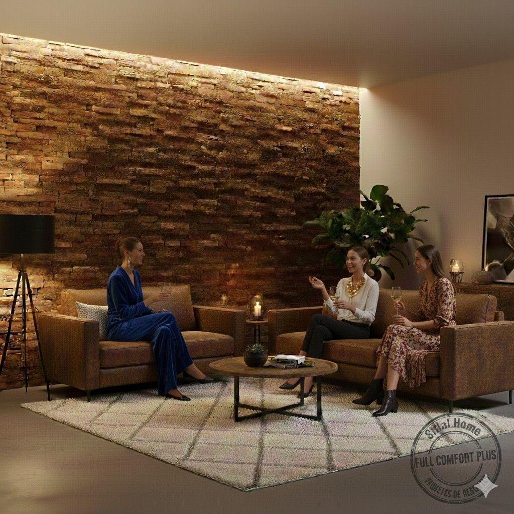 Juego Living 3-2 Tennese Cafe cuero sintetico envejecido con asiuentos de resorte pocket-2