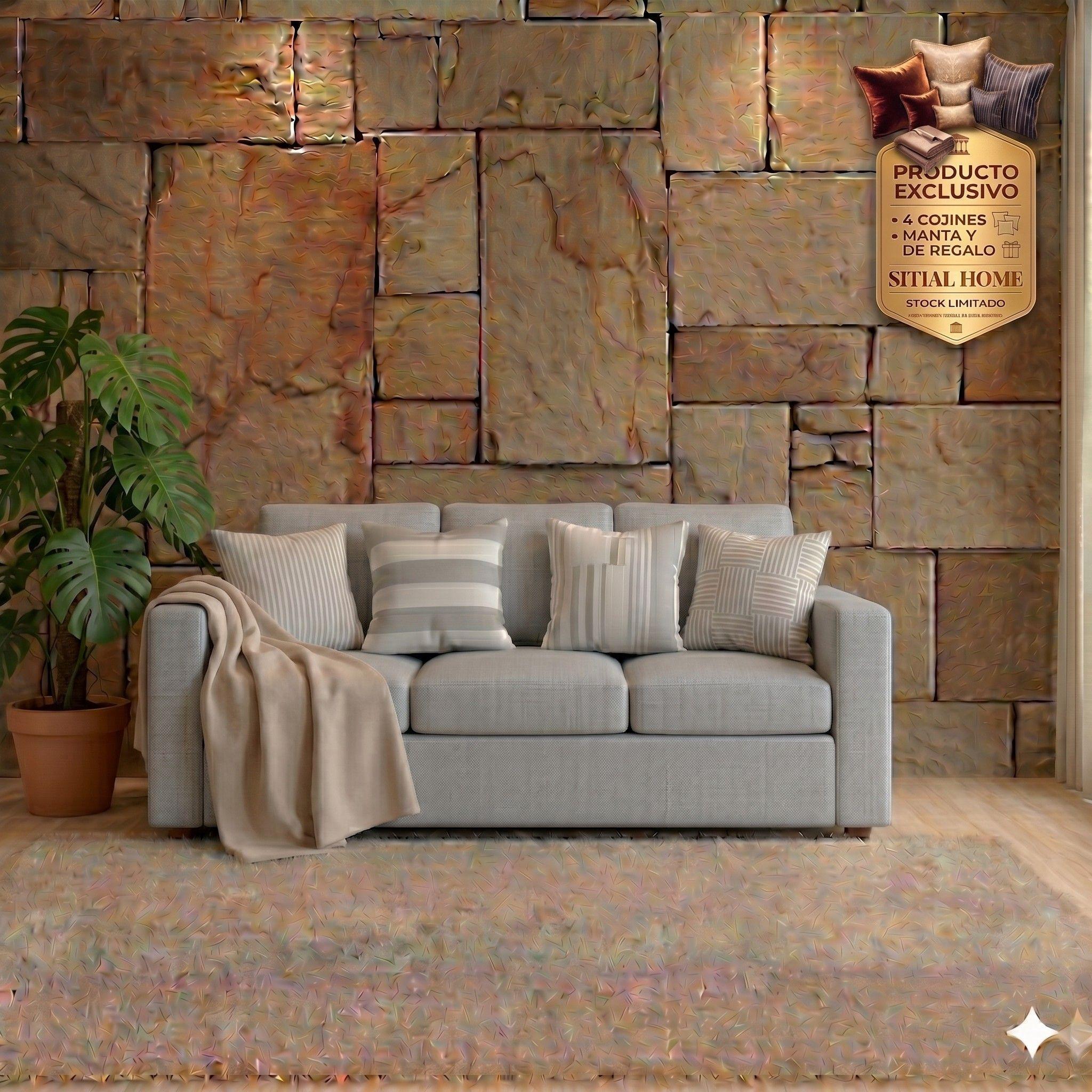 Living 311 Kabul gris sofa 3 cuerpos + 2 sitiales madera-2