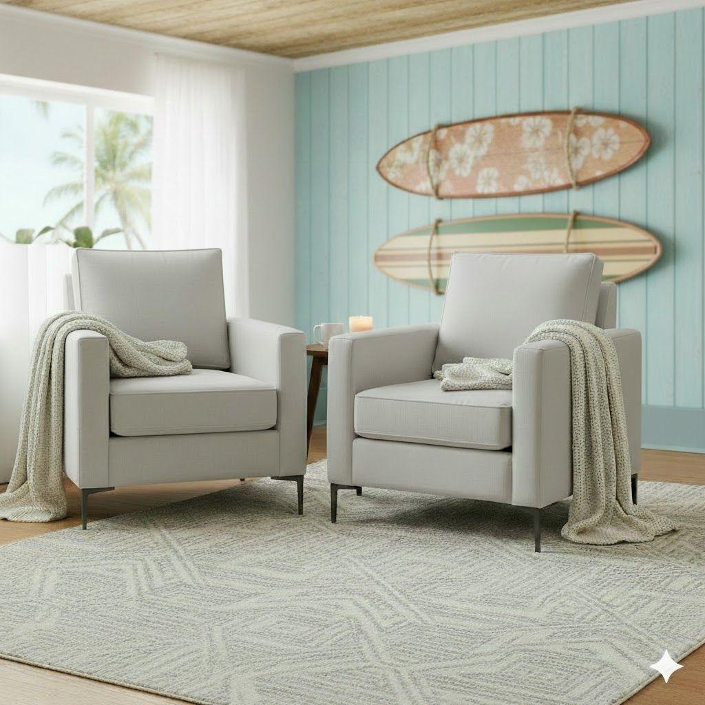 Living 311 Matilda gris claro seccional y 2 poltronas con resortes-3