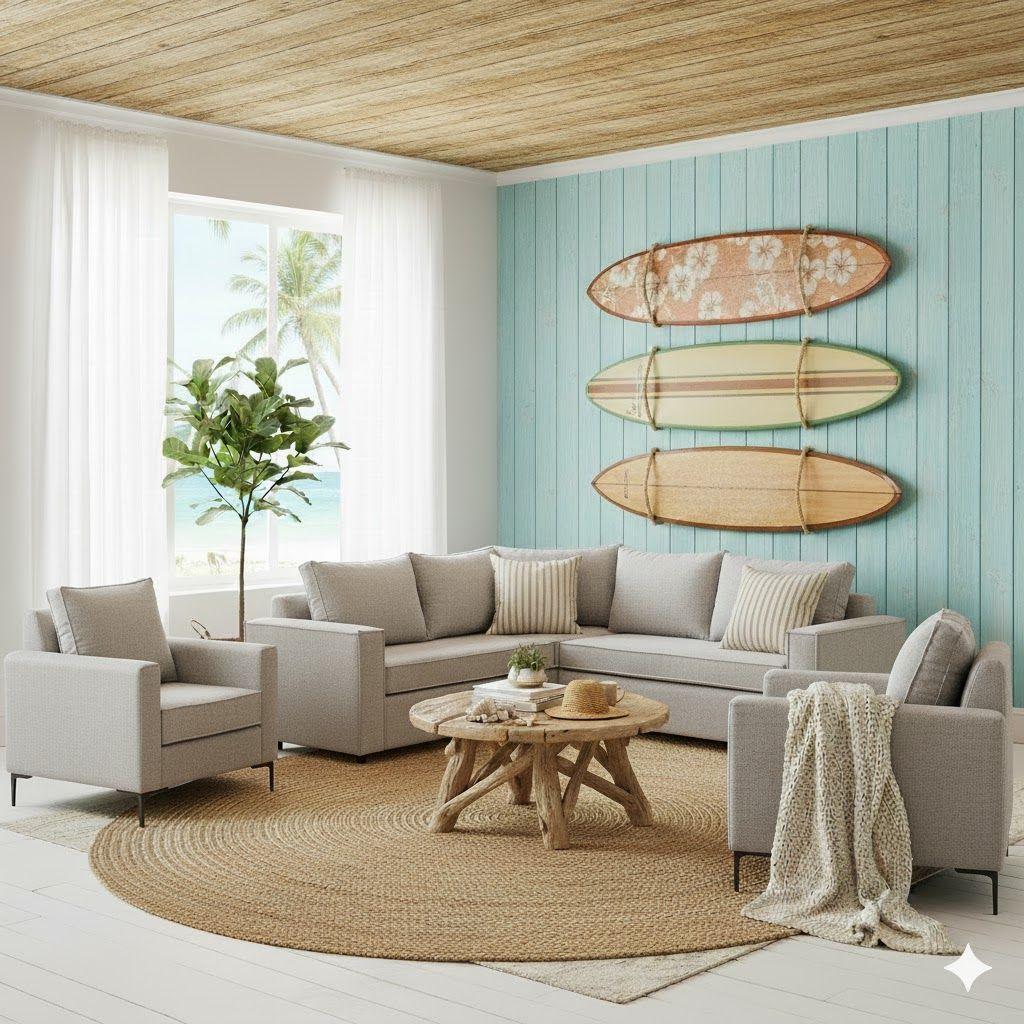 Living 311 Matilda gris claro seccional y 2 poltronas con resortes-1