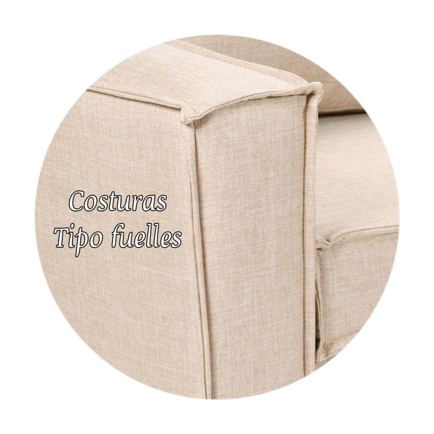 Living 311 Havanna beige seccional  3 cuerpos con resortes + 2 sitiales -5