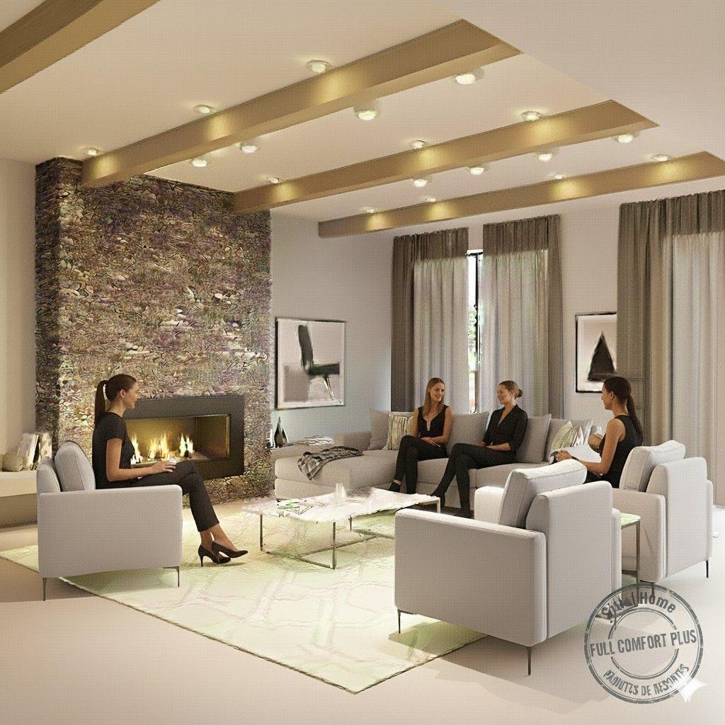Living 311 Emiratos Gris Claro  Seccional + 3 poltronas resortes-1
