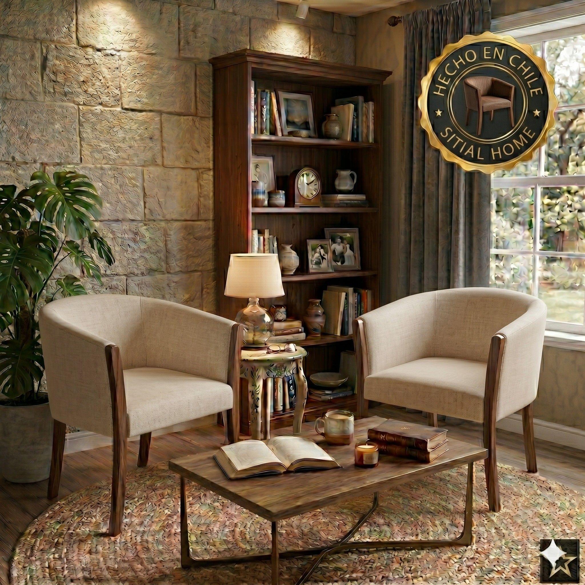 Living 311 Kabul  Beige  sofa 3 cuerpos + 2 sitiales madera          -3