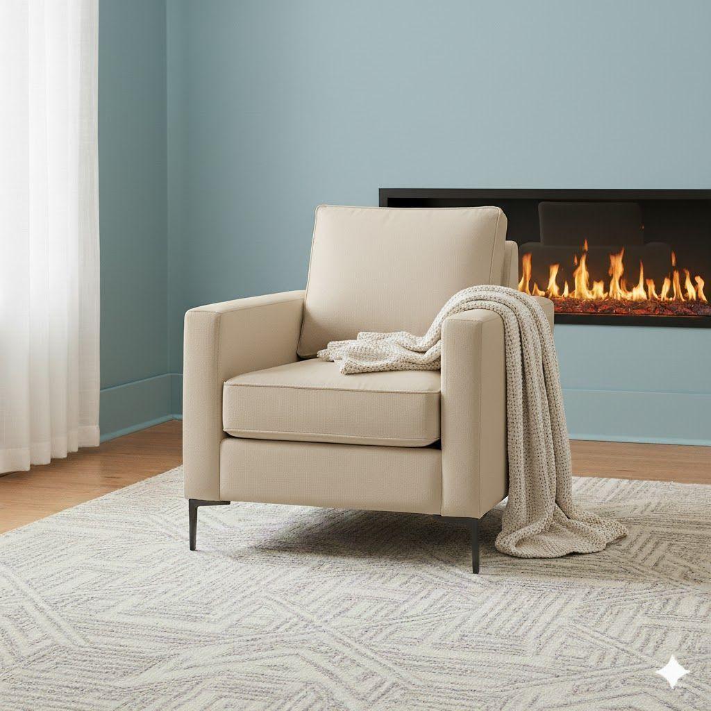 Living 311 Emiratos Beige claro Seccional + 3 poltronas resorteS-2
