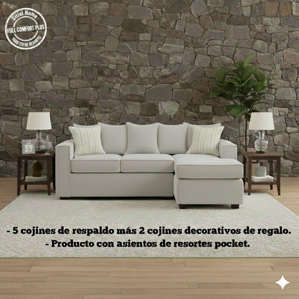 Living 311 Havanna gris seccional 3 cuerpos con resortes + 2 sitiales-2