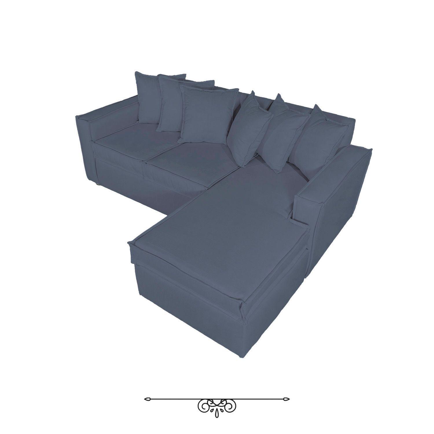 Sofa Intercambiable Baco 5 Cuerpos Gris Azul Resorte Pocket-3