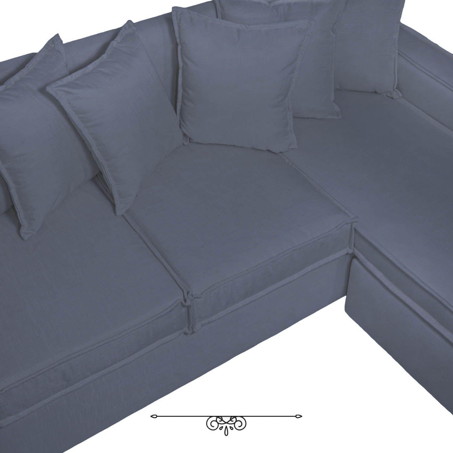 Sofa Intercambiable Baco 5 Cuerpos Gris Azul Resorte Pocket-5