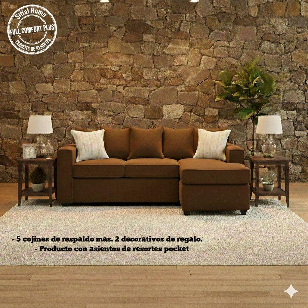 Living 311 Havanna cafe  seccional 3 cuerpos con resortes + 2 sitiales-2