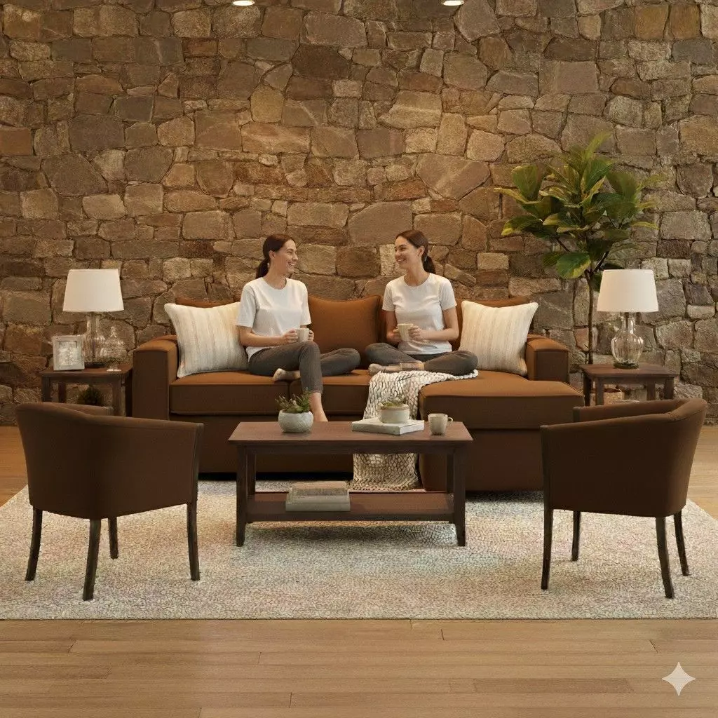 Living 311 Havanna cafe  seccional 3 cuerpos con resortes + 2 sitiales-1